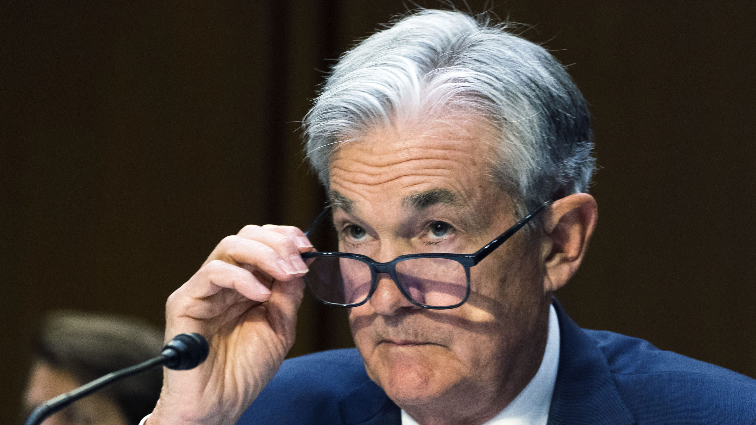 FILE - Federal Reserve Chairman Jerome Powell speaks to the Senate Banking, Housing and Urban Affai...