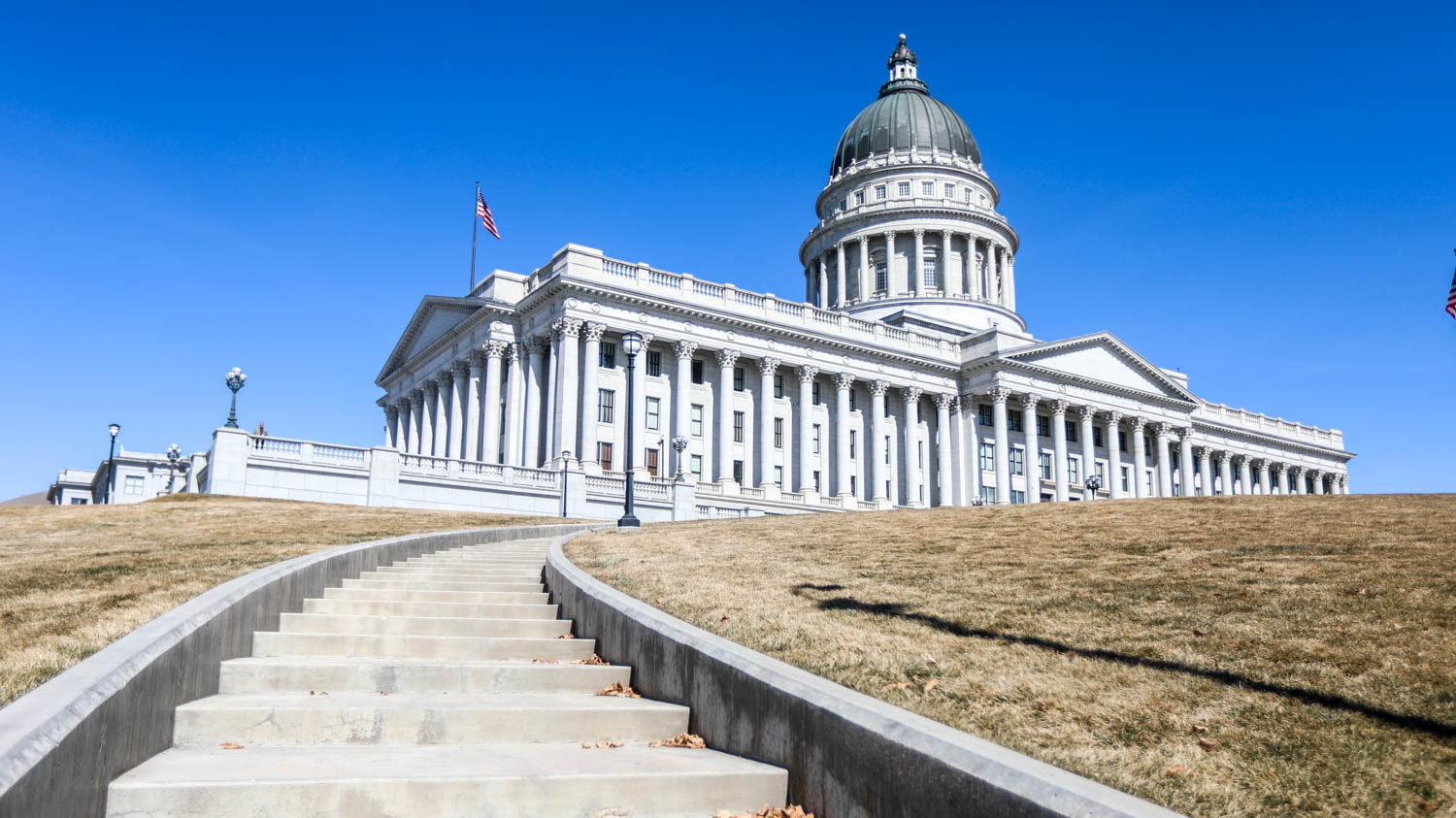 utah capitol, which had a fire set yesterday, is pictured...