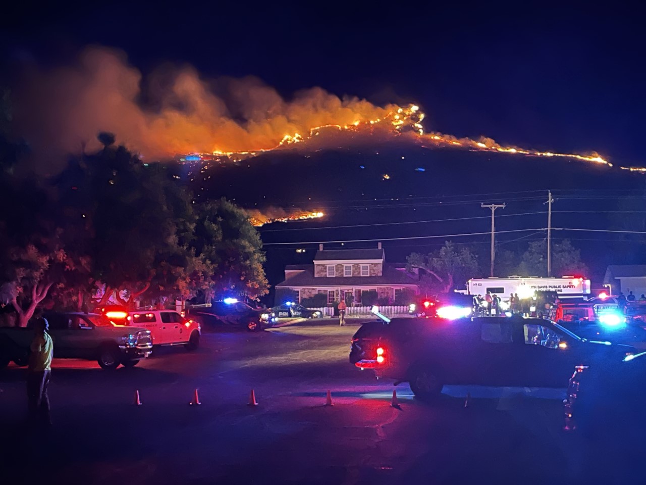 The Deuel Creek Fire began late Sunday night in Centerville. Photo credit: John Wilson....