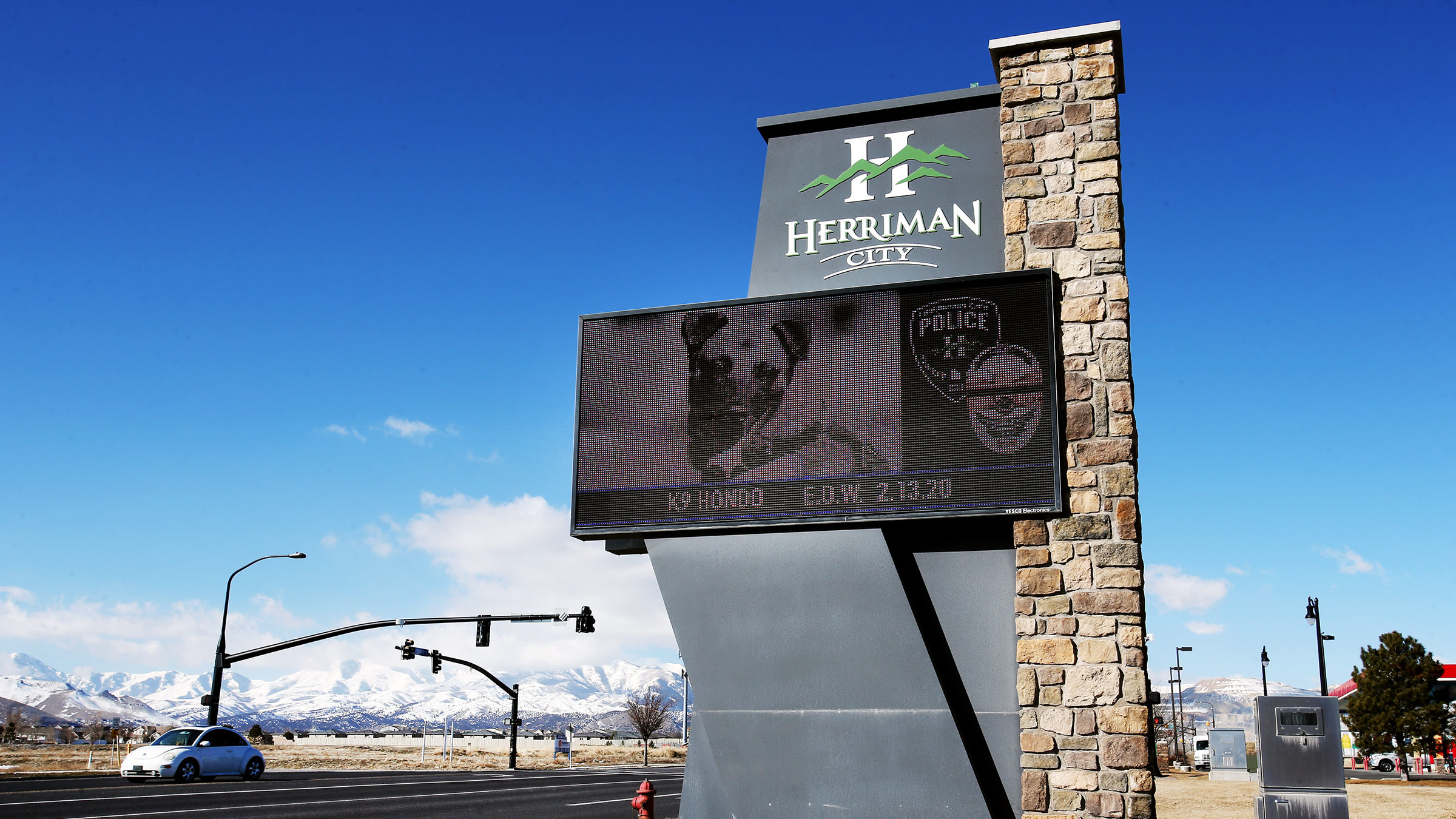 Herriman City information sign. A herriman man was just charged in texas for fraud...