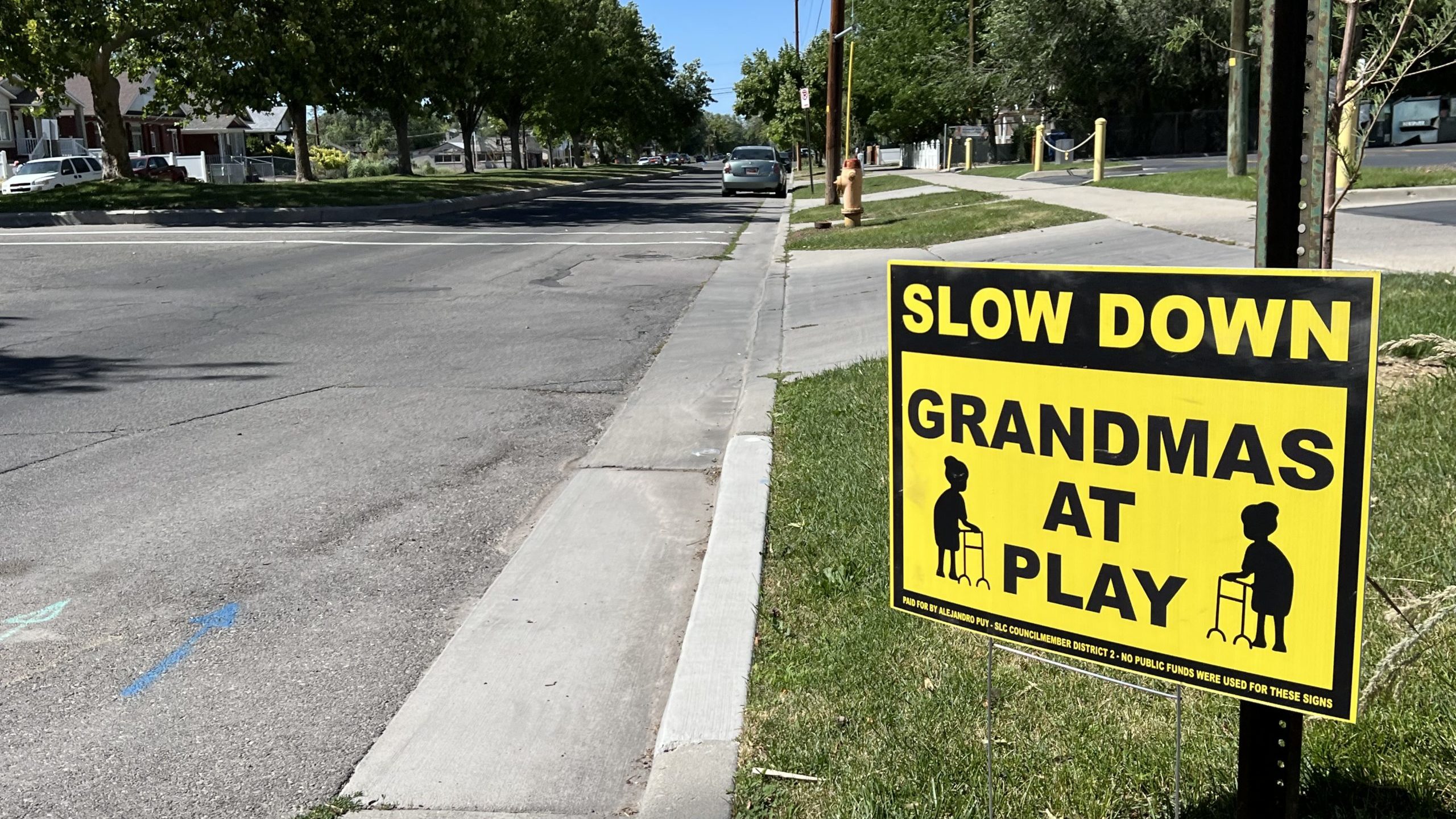 One of the signs created by SLC Councilmember Alejandro Puy for neighborhoods in west Salt Lake. (A...