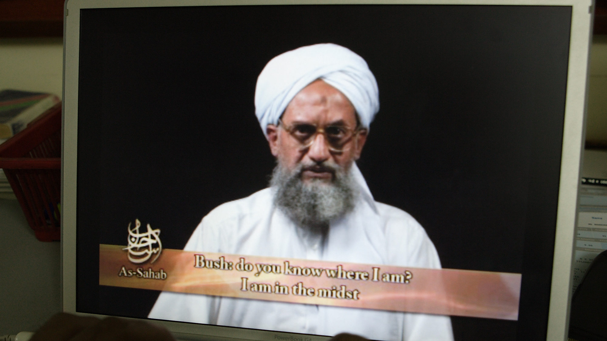 FILE - As seen on a computer screen from a DVD prepared by Al-Sahab production, al-Qaida's Ayman al...