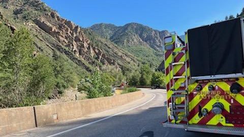 Emergency vehicles on the scene in Big Cottonwood Canyon after a fatal rollover. (Utah Department o...