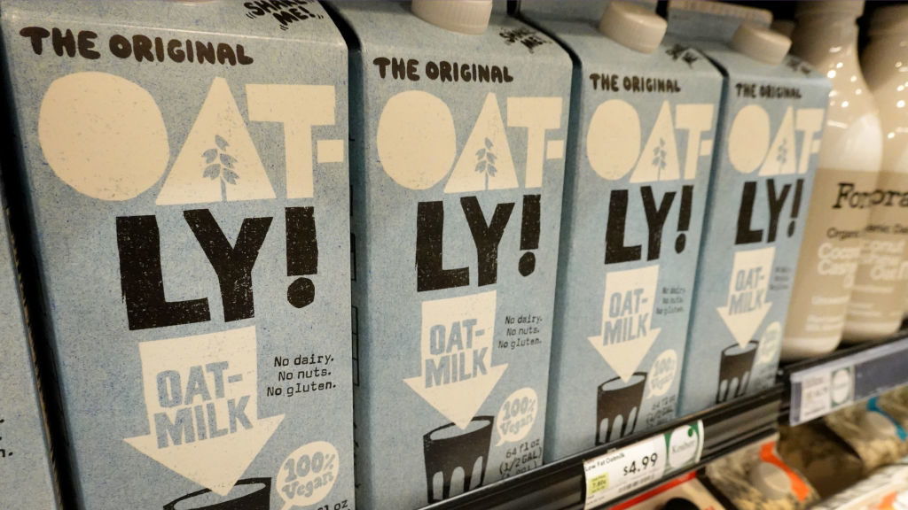 The Lyons recall affects Oatly and other popular brands. A selection of Oatly is pictured...