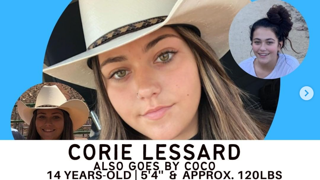 The Washington County Sheriff's Office confirmed that 14-year-old Corie Lessard is missing. She was...