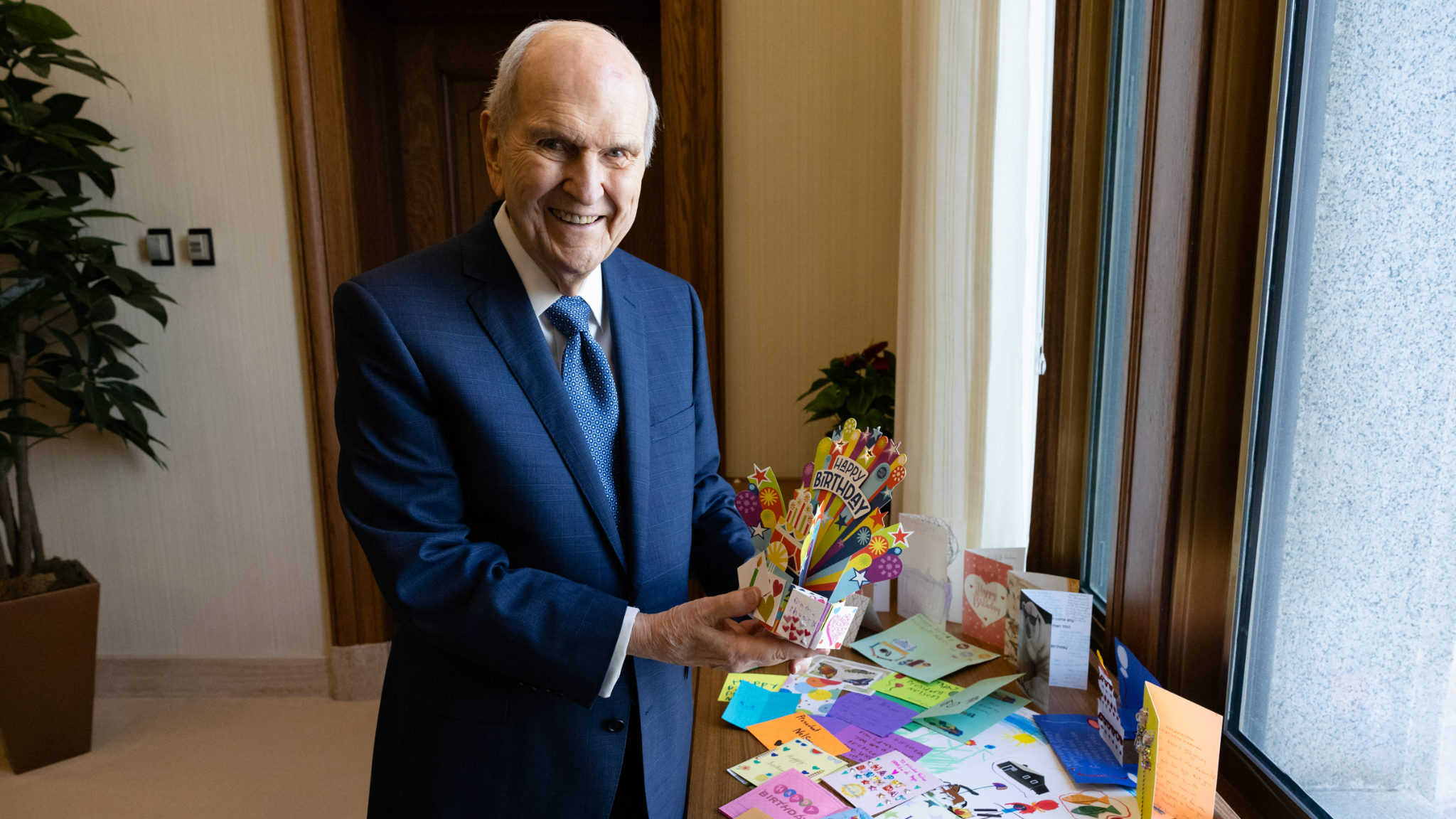 President Russell M. Nelson, of The Church of Jesus Christ of Latter-day Saints, celebrated his 98t...