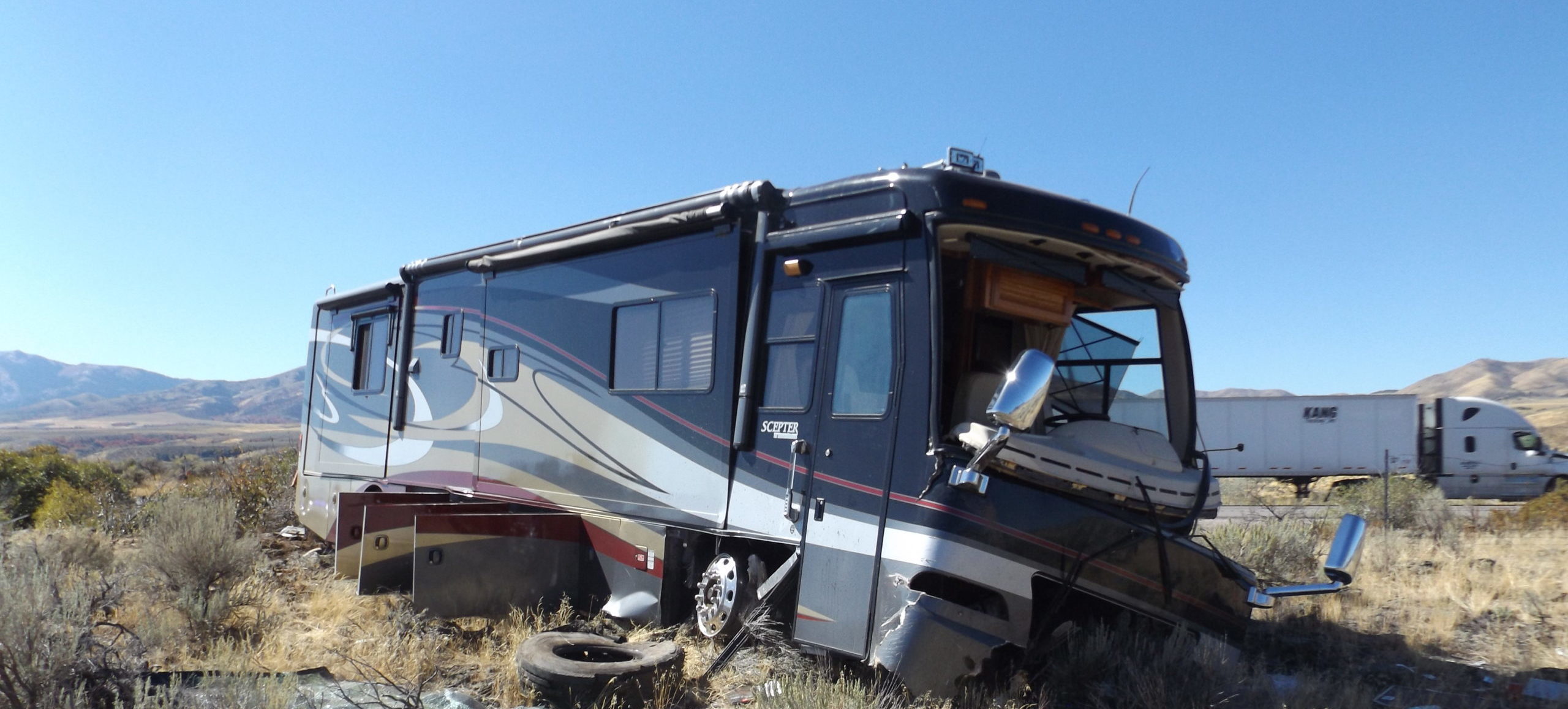 Idaho State Police are investigating a motorhome crash Sunday afternoon that injured two people fro...
