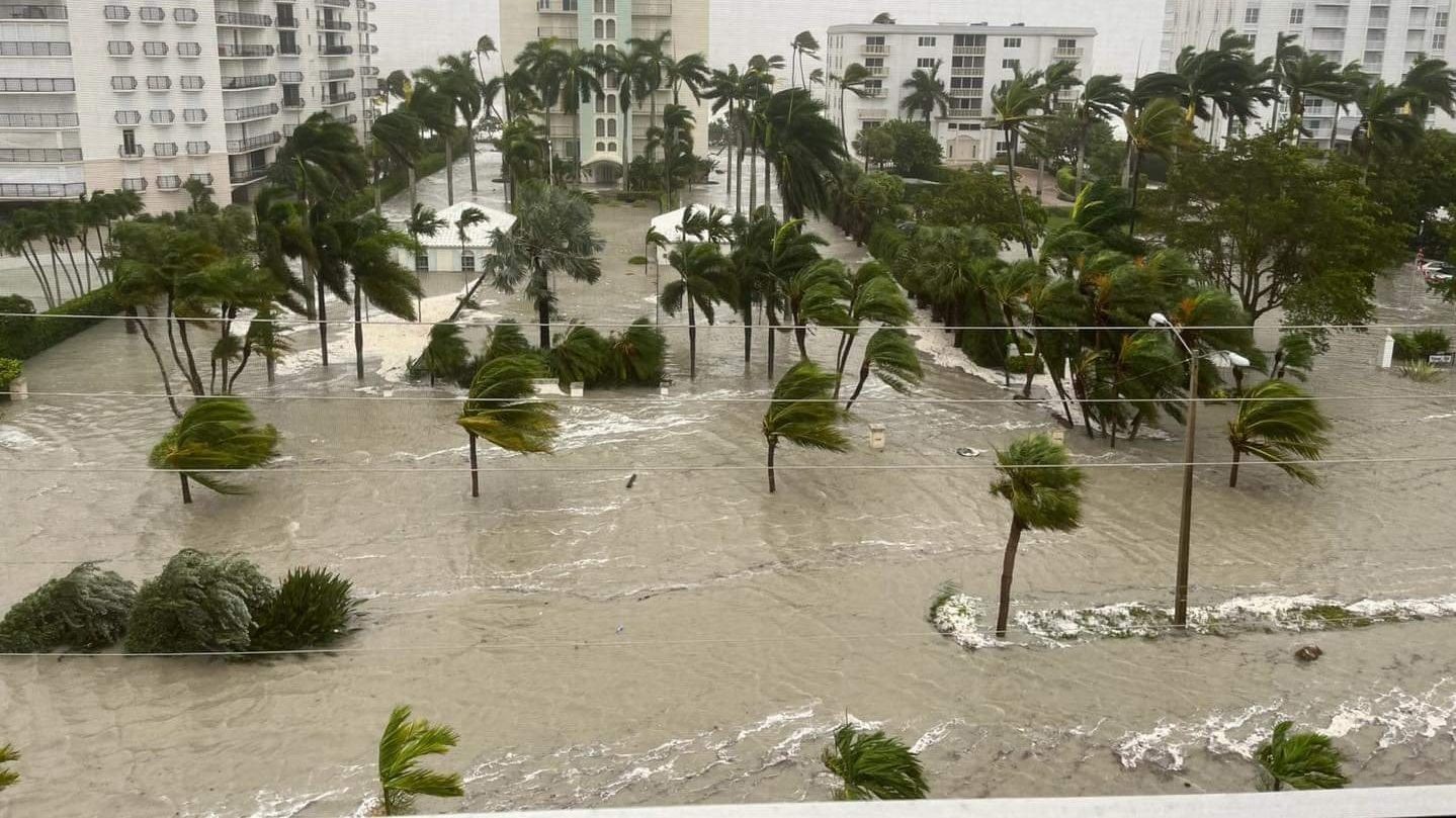 Hurricane Ian flooding in Naples, Florida....