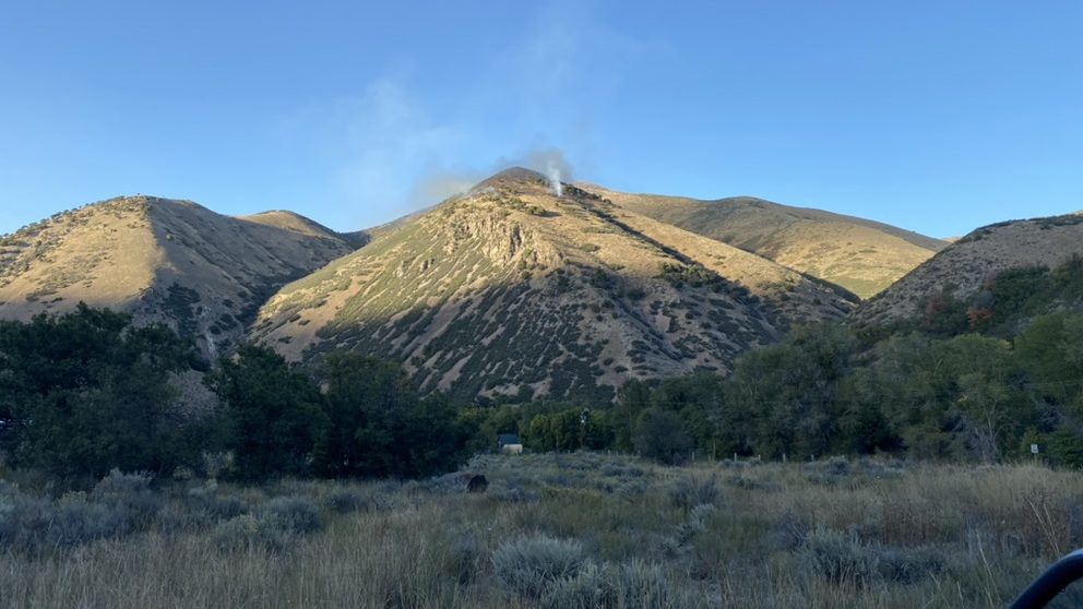 The South Fork Fire broke out Monday in Provo Canyon. It has burned 23 acres. Photo credit: Unita-W...