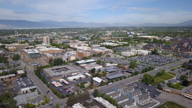 Aerial view of Brigham Young University Campus