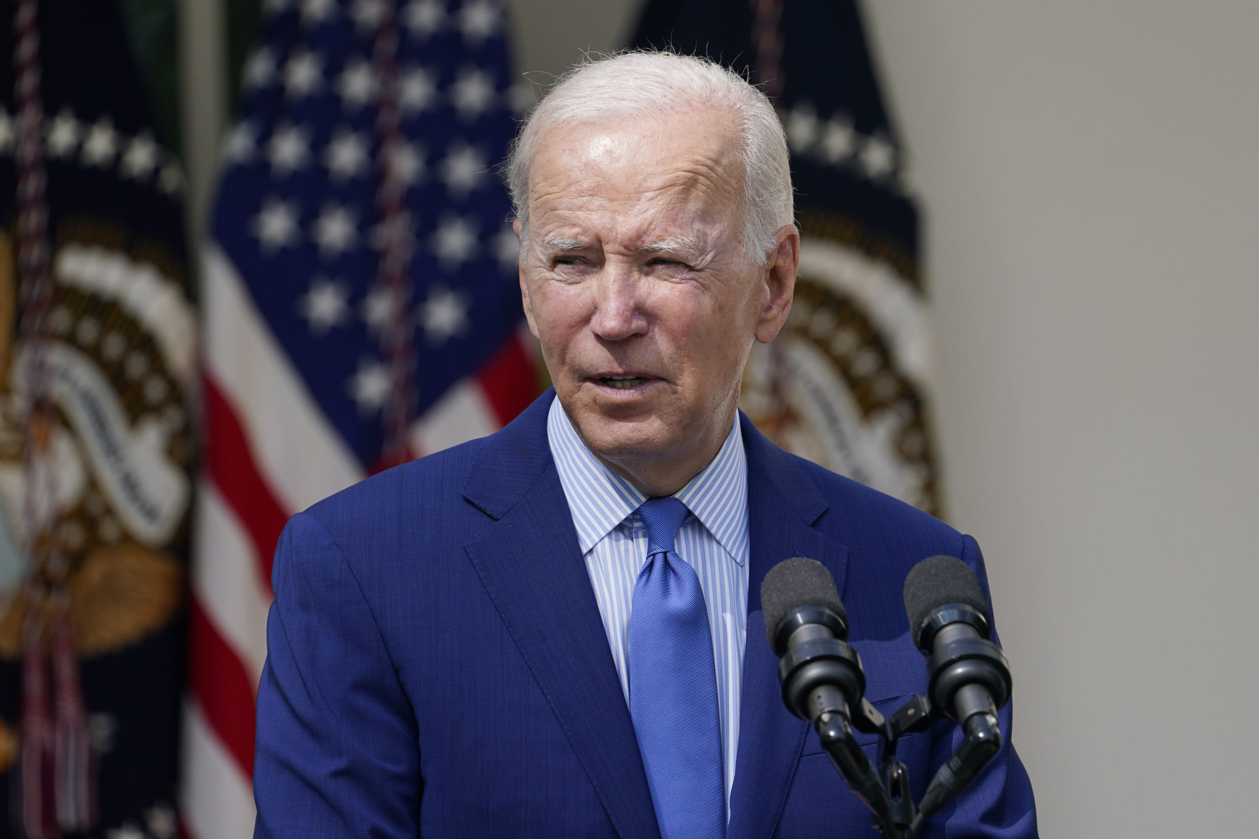 FILE - President Joe Biden speaking in the Rose Garden of the White House, Thursday, Sept. 15, 2022...