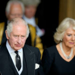 King Charles III and Camilla, the Queen Consort leave the Palace of Westminsterin London, Monday, Sept. 12, 2022.  (AP Photo/Markus Schreiber, Pool)