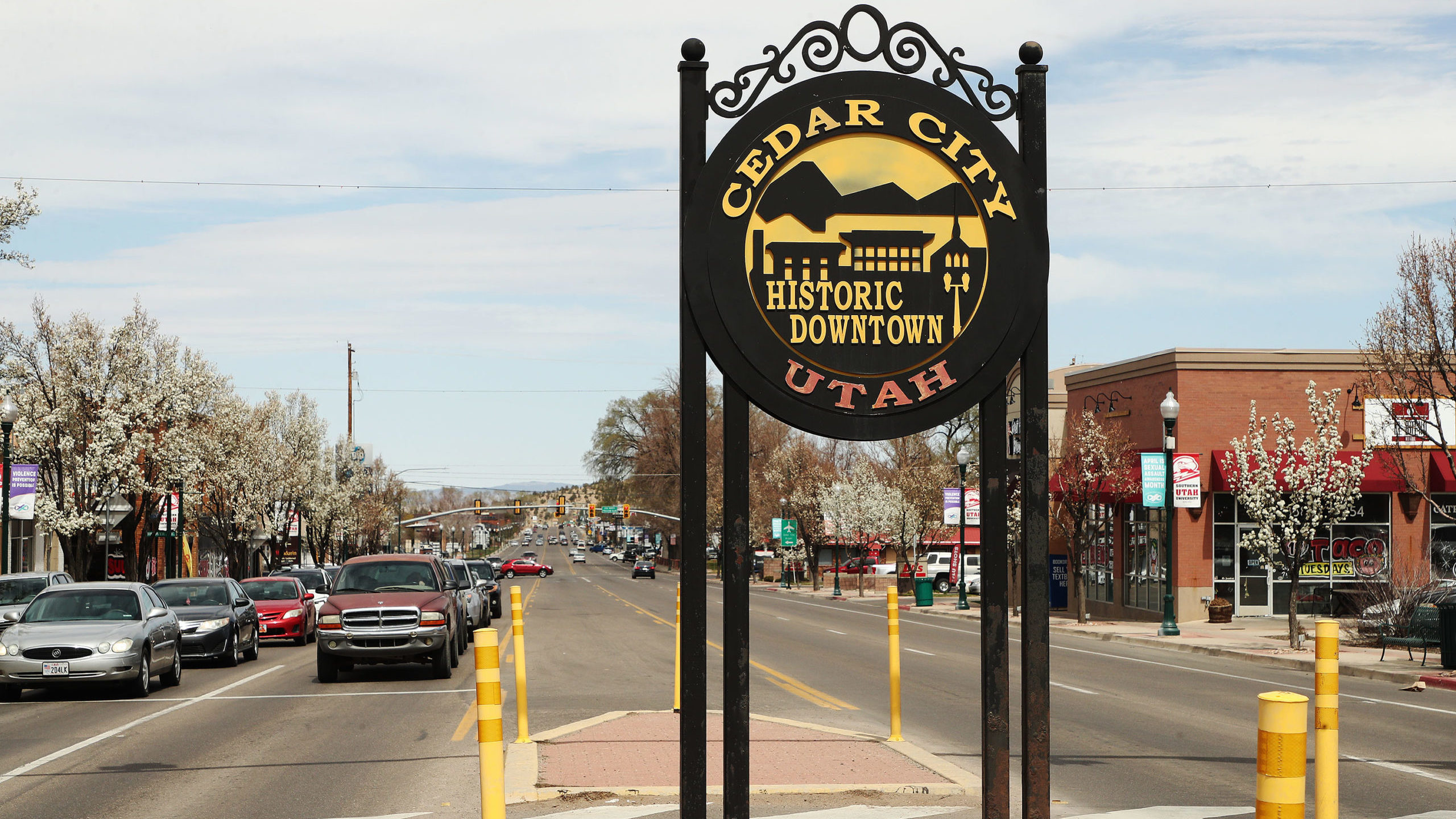 Cedar City Historic Downtown sign is pictured in Cedar City on Wednesday April 7, 2021. Until Oct. ...