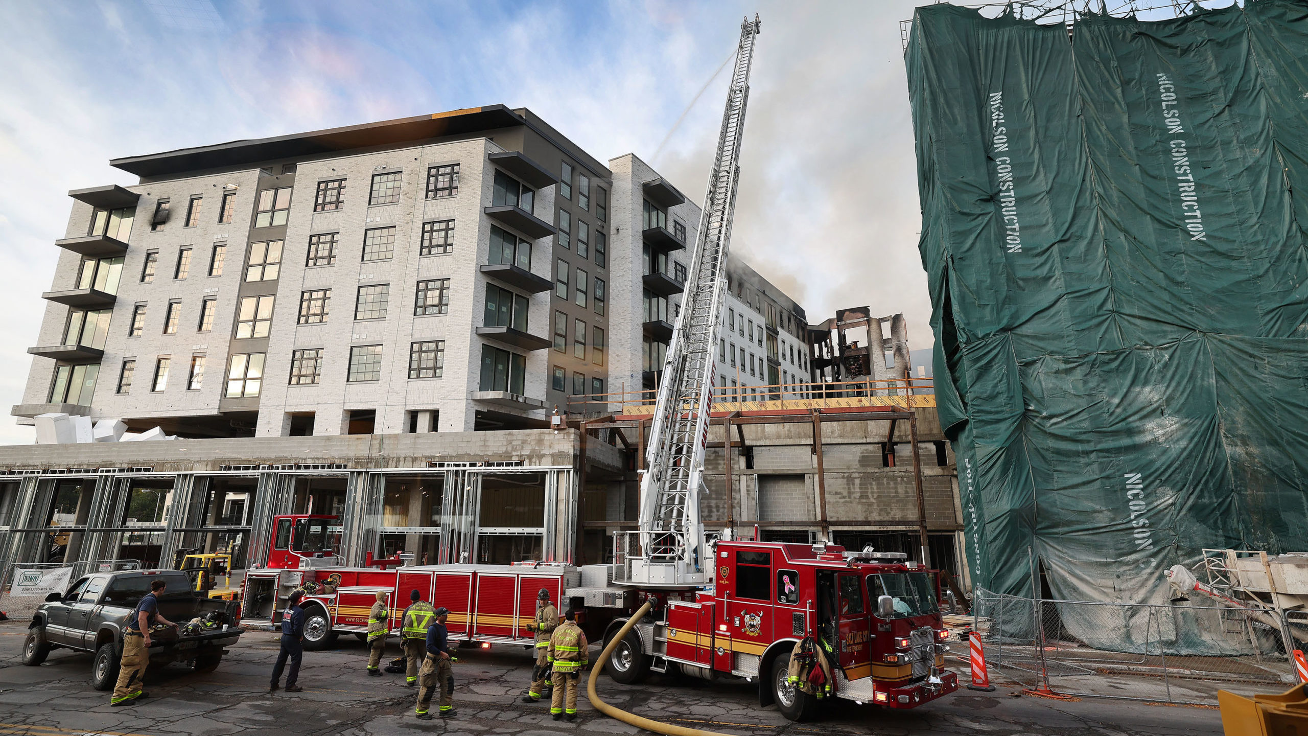 the apartment building next to the site the sugar house fire took place...