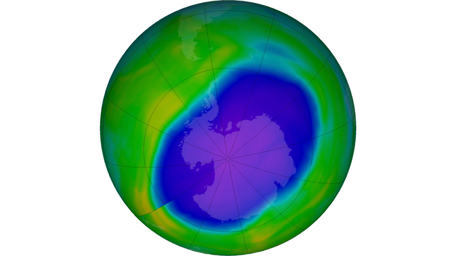 ozone hole pictured on diagram...