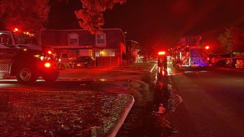 A fire broke out Wednesday night in Centerville. Photo credit: KSL....