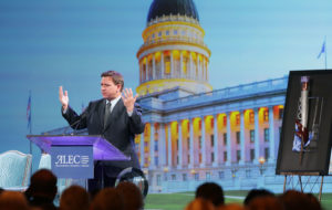 Ron DeSantis, governor of Florida, was in Utah in 2021 speaking before the American Legislative Exchange Council (ALEC).