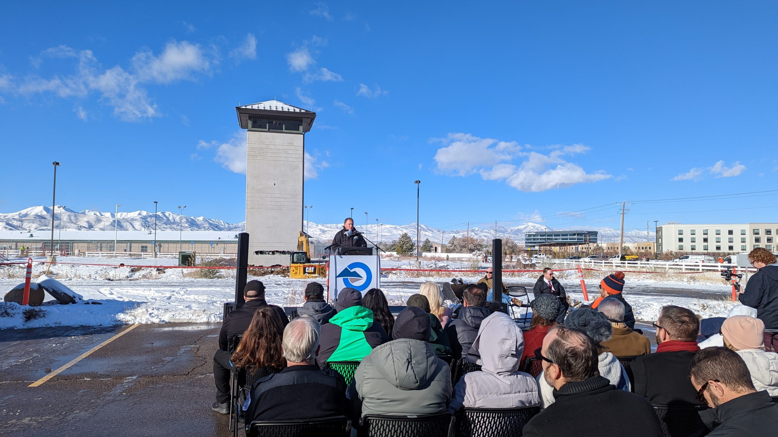 Former Governor of Utah, Gary Herbert speaks at the start of demolition at the old Utah State Priso...