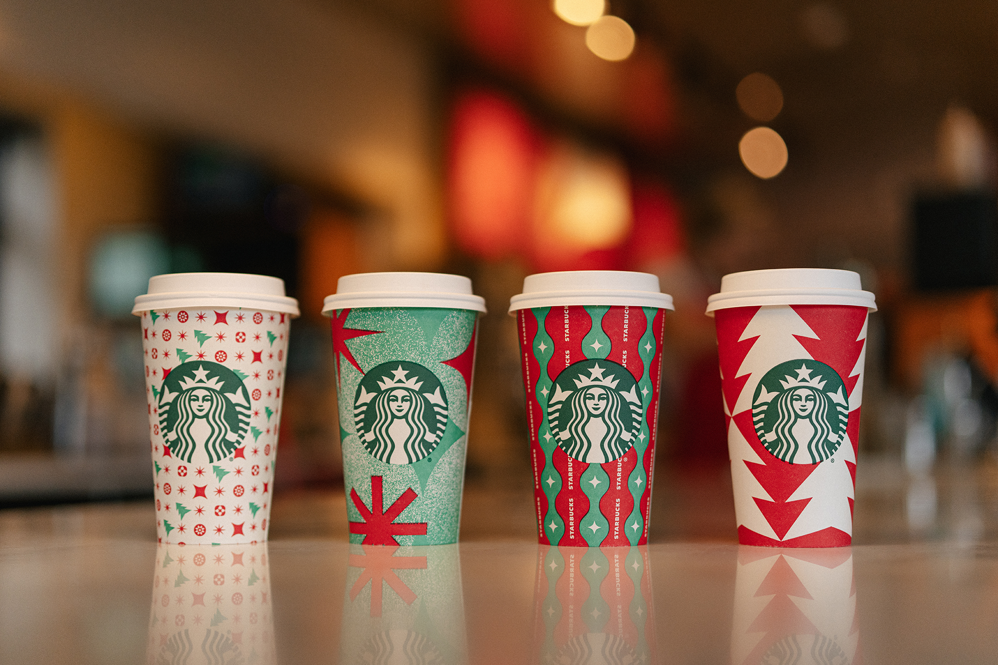 Four holiday cups...