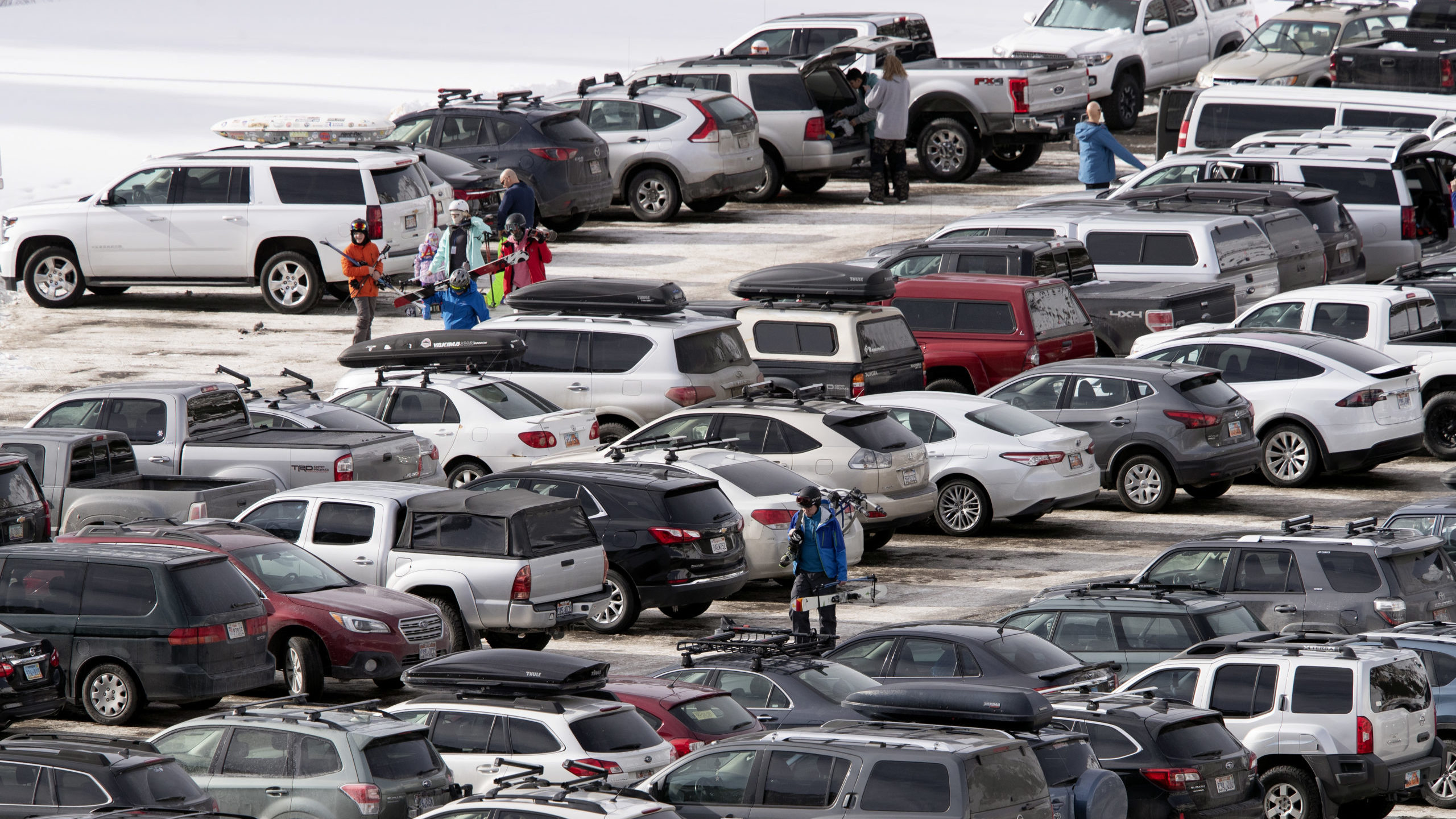 Cars load up one of the parking lots at Alta Ski Area on Saturday, Jan. 5, 2019.
(Scott G Winterton...