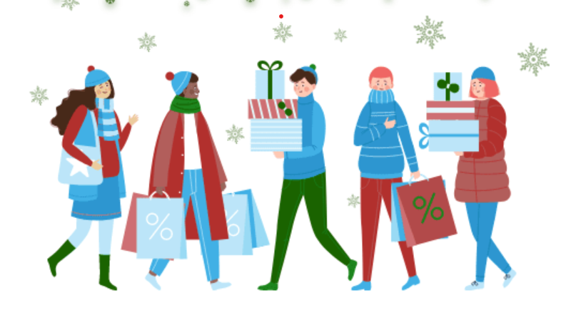 A graphic illustration of people holding gift boxes and gift bags. If you're trying to save money, ...