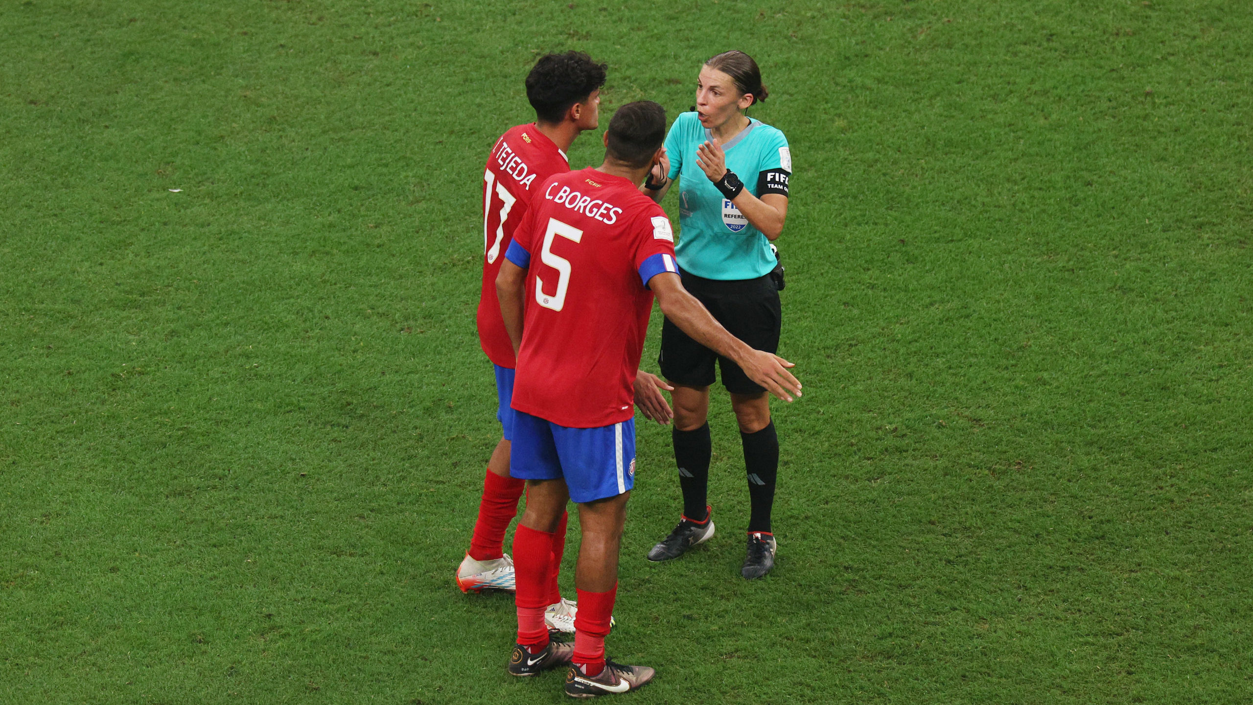 For the first time in history, a woman has taken to the field as a referee during World Cup soccer....