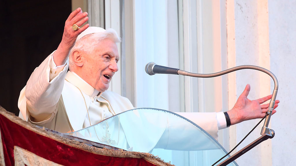 Pope Emeritus Benedict XVI is pictured...