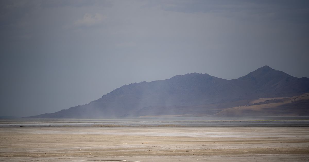 Dust blows through Antelope Island and the Great Salt Lake on Saturday, June 18, 2022. (Trent Nelso...