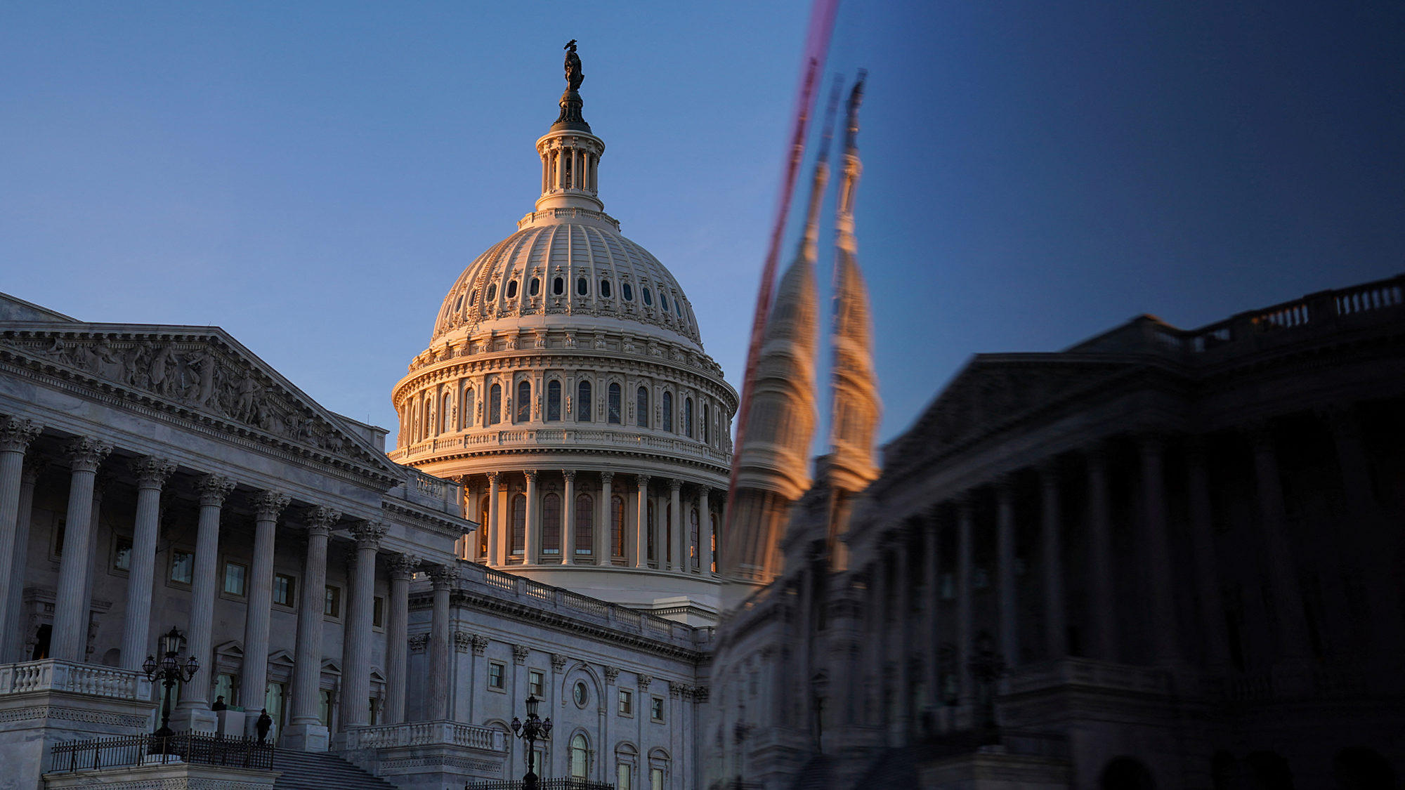 The exterior of the U.S. Capitol is seen at sunset in Washington, U.S., Dec. 13, 2022. REUTERS/Sara...