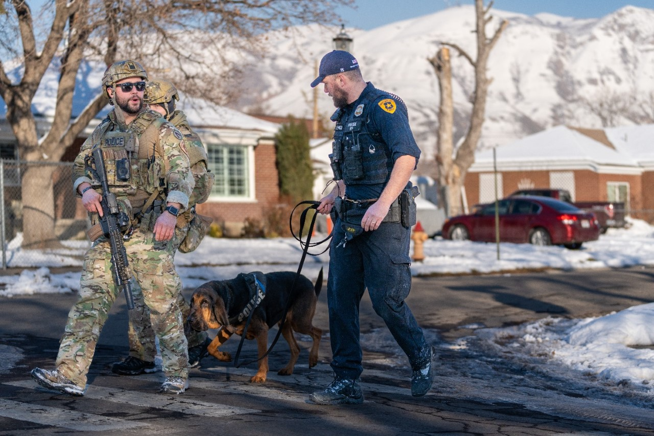 Image of the K9 unit that searched for the suspect after an aggravated assault near Rose Park (Phot...
