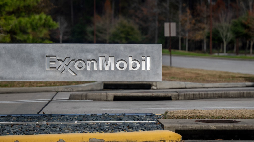 exxon mobil sign pictured...