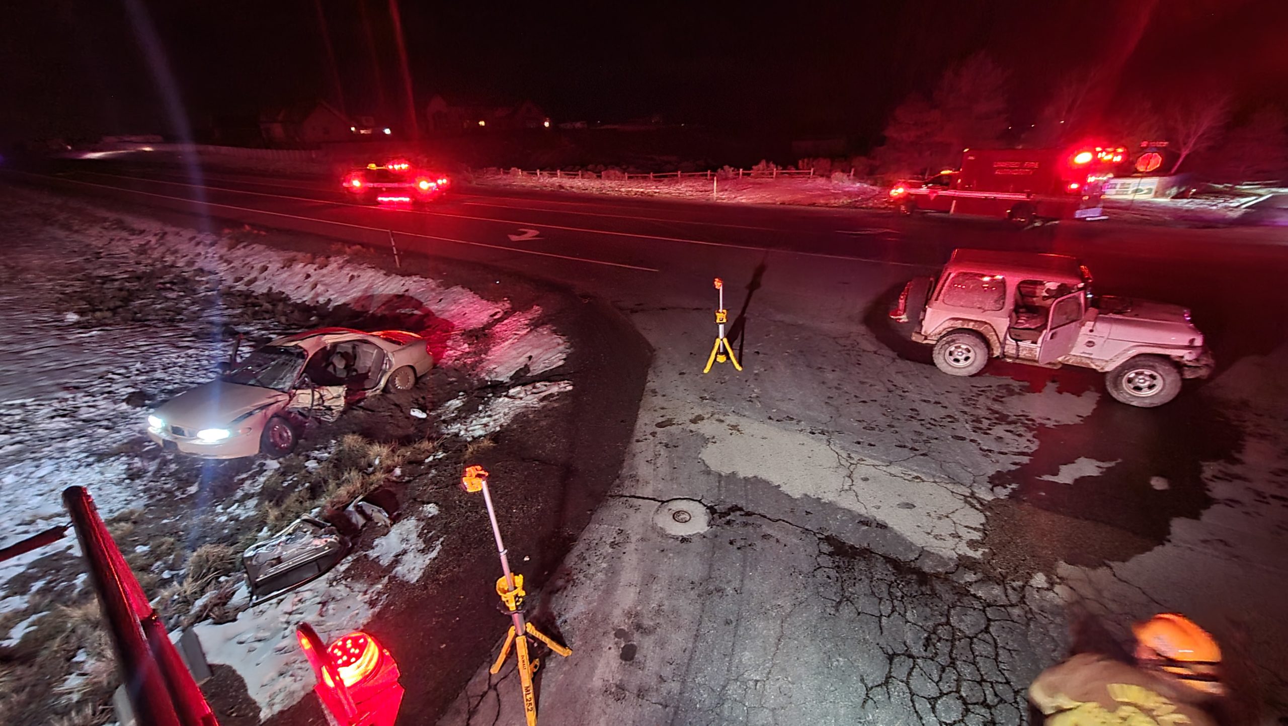 Aftermath of the T-Bone crash that left an 18-year-old in critical condition in Eagle Mountain (Pho...