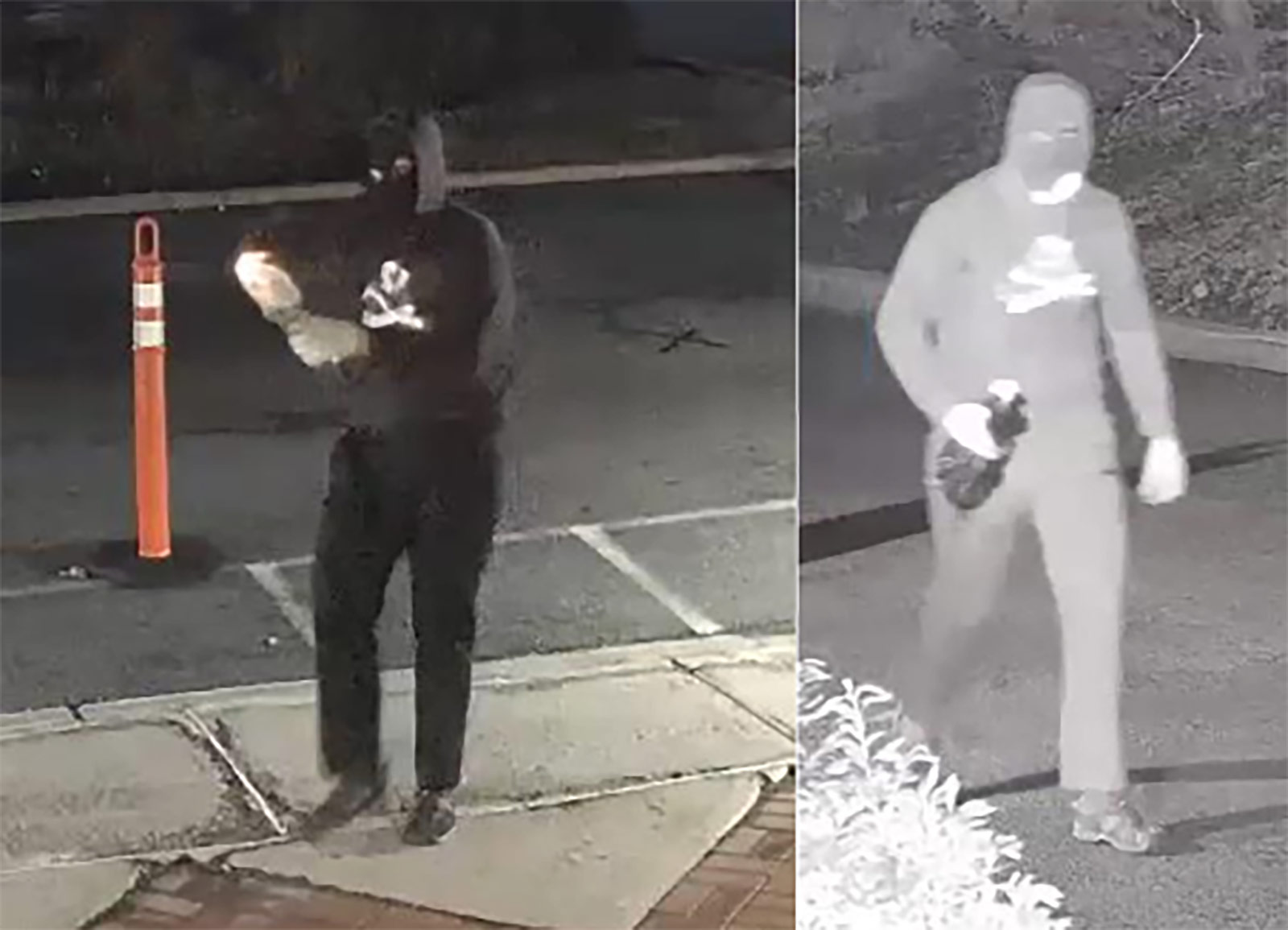 Suspected arsonist appears on surveillance footage lighting Molotov cocktail in front of Temple Ner...