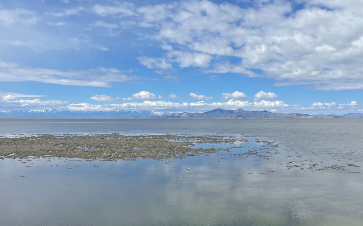 The Great Salt Lake, photographed from Antelope Island on April 23, 2022. (Tim Vandenack, Standard-...
