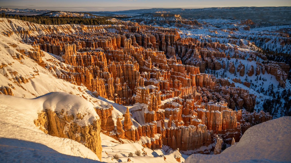 A winter trip offers a way to experience the splendor of Bryce Canyon National Park without the cro...