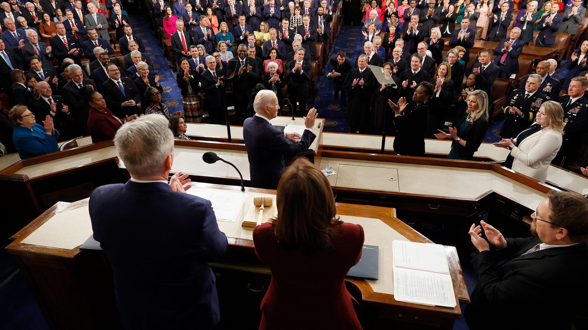 President Joe Biden delivers his State of the Union address during a joint meeting of Congress in t...