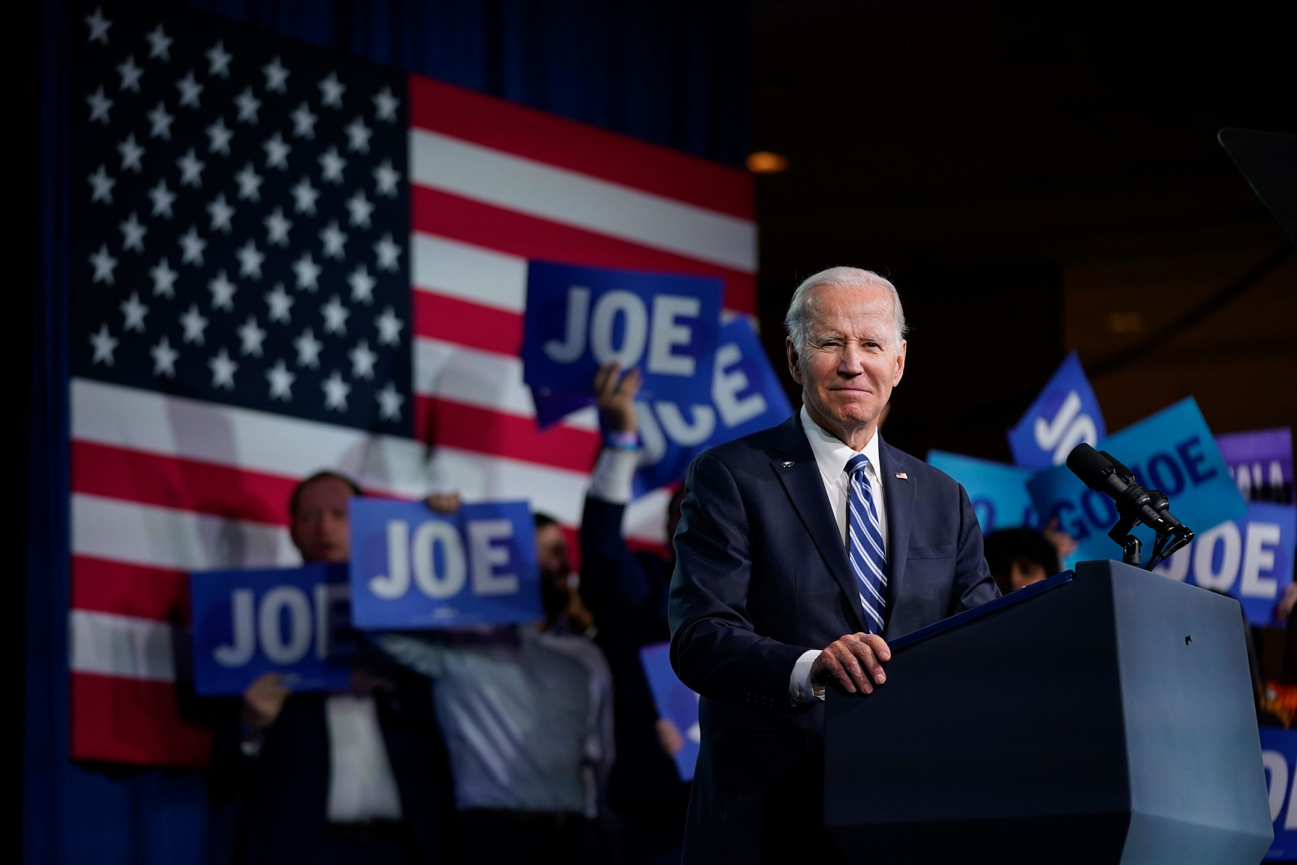 President Joe Biden speaks at the Democratic National Committee Winter Meeting, Friday, Feb. 3, 202...
