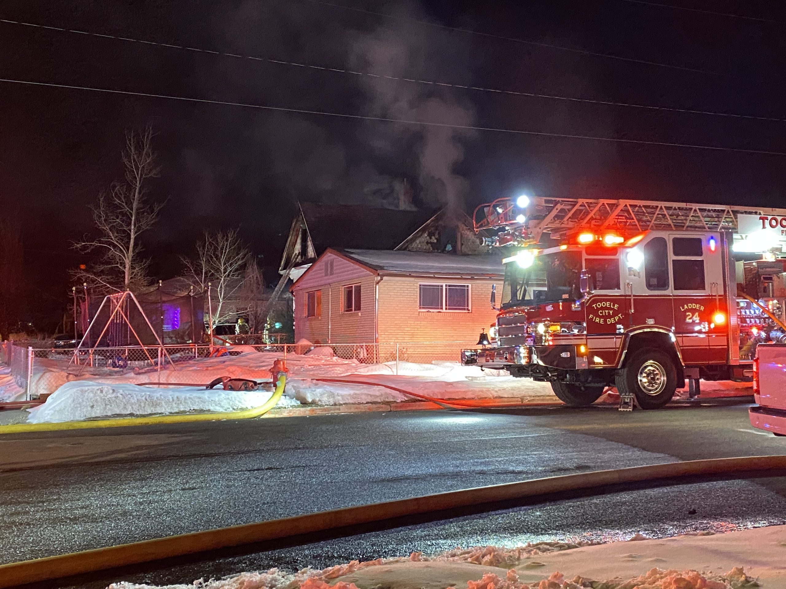 A house fire in Tooele on March 8, 2023 sent one to the hospital. (Derek Peterson, KSL TV)...
