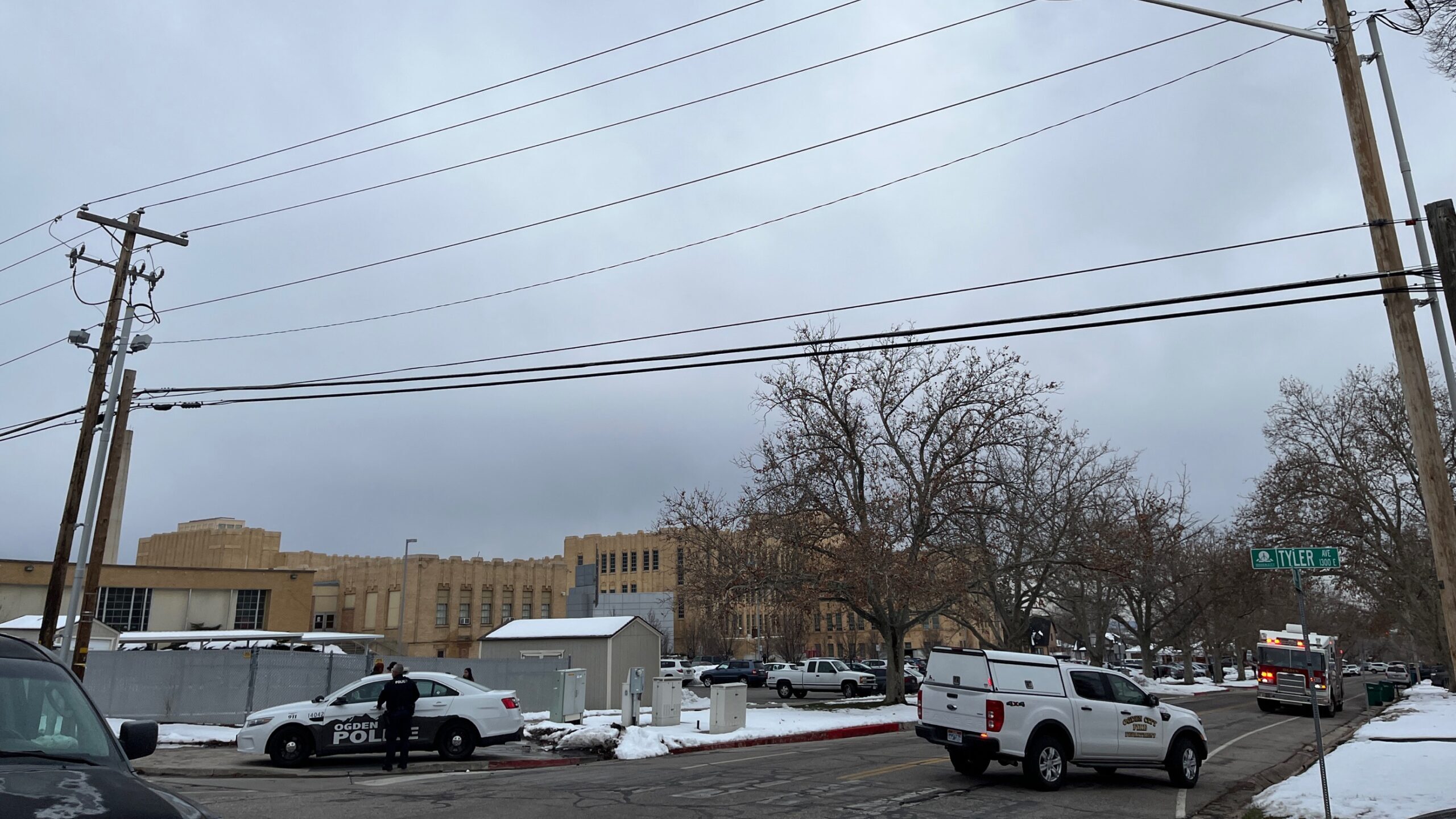 police at ogden high school pictured after utah school shooting hoax...