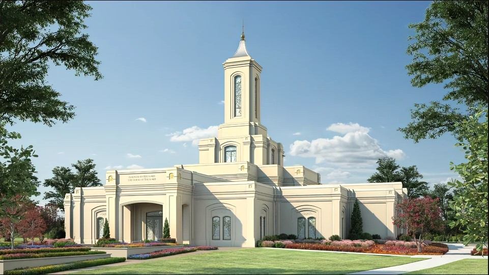 A screenshot of an artist's rendering of the Moses Lake Temple. The open house for the Moses Lake T...