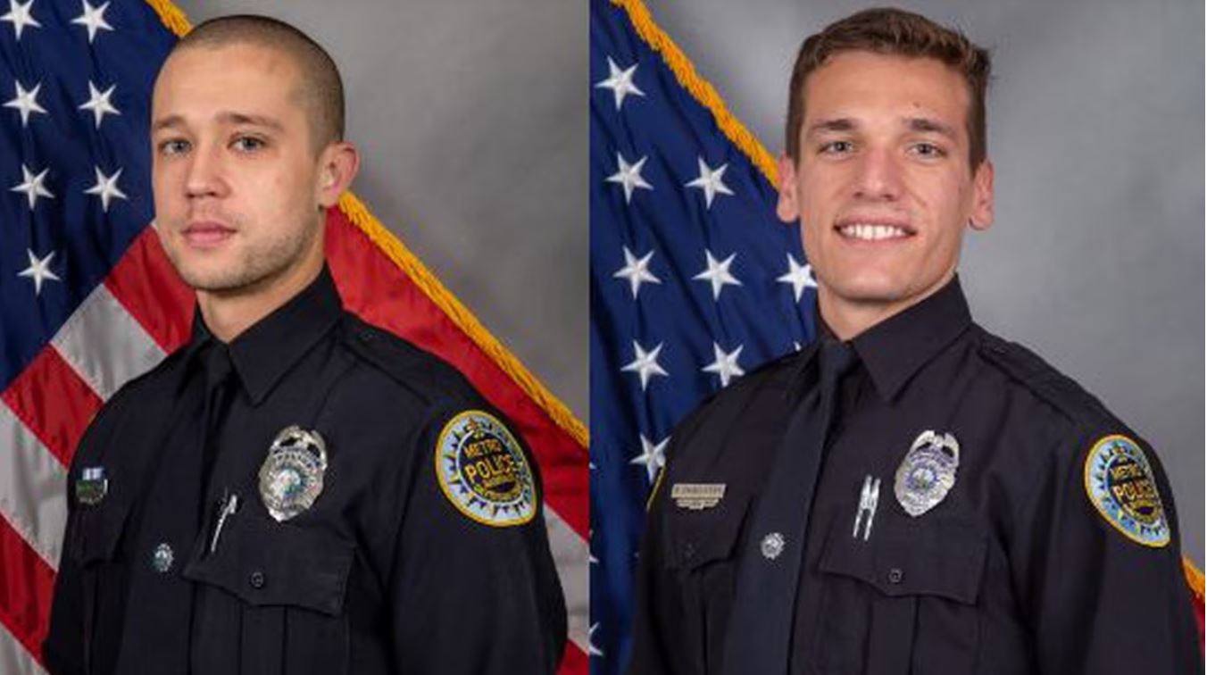 Metro Nashville Police officers Rex Englebert and Michael Collazo, are being awarded for their brav...