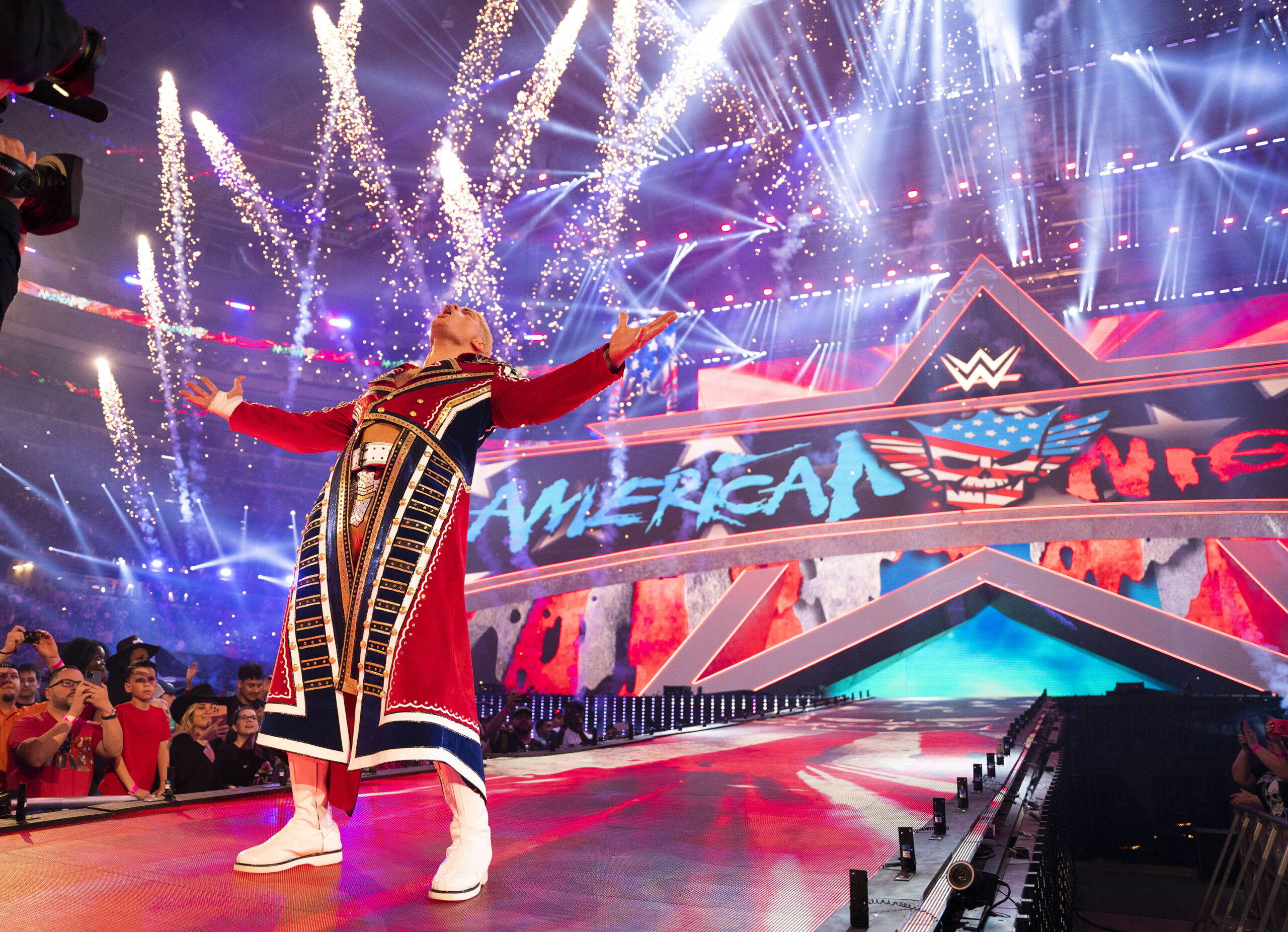 Cody Rhodes makes his entrance during WrestleMania 38....