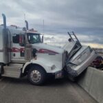 Semi hits car on I-15 in Kaysville, one person taken to hospital
