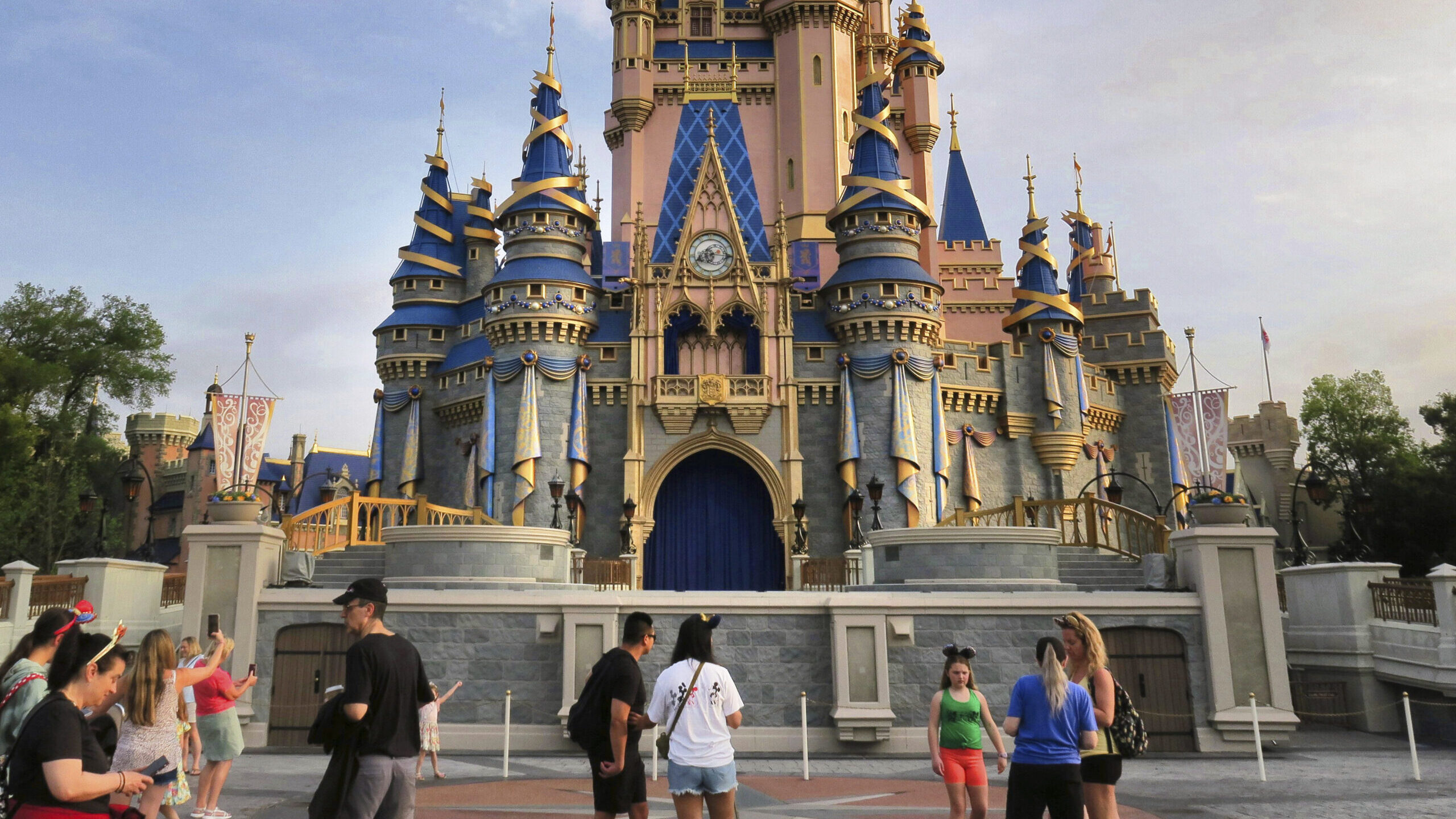 Cinderella Castle stands at the Magic Kingdom, at Walt Disney World, in Lake Buena Vista, Fla., Mon...