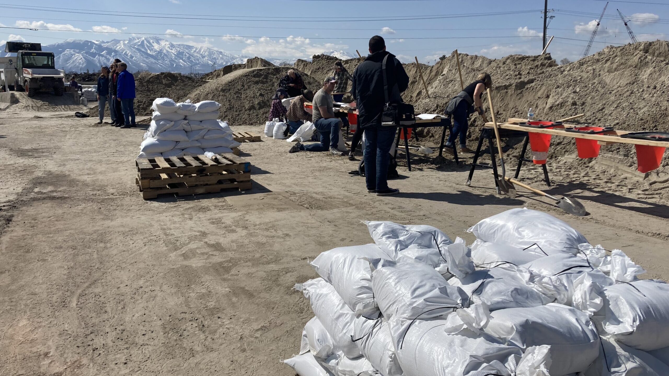 Tens of thousands of sandbags are being filled in Provo in preparation for upcoming floods. (Credit...
