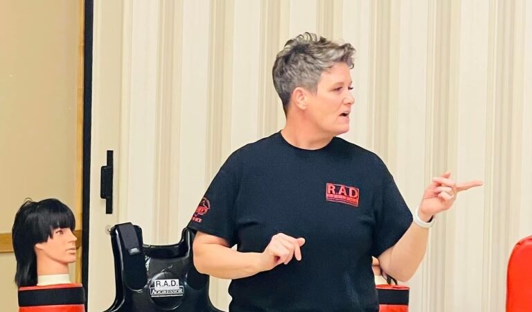 Emily Cox teaches during a self-defense workshop in Weber County. (Photo courtesy of Emily Cox)...