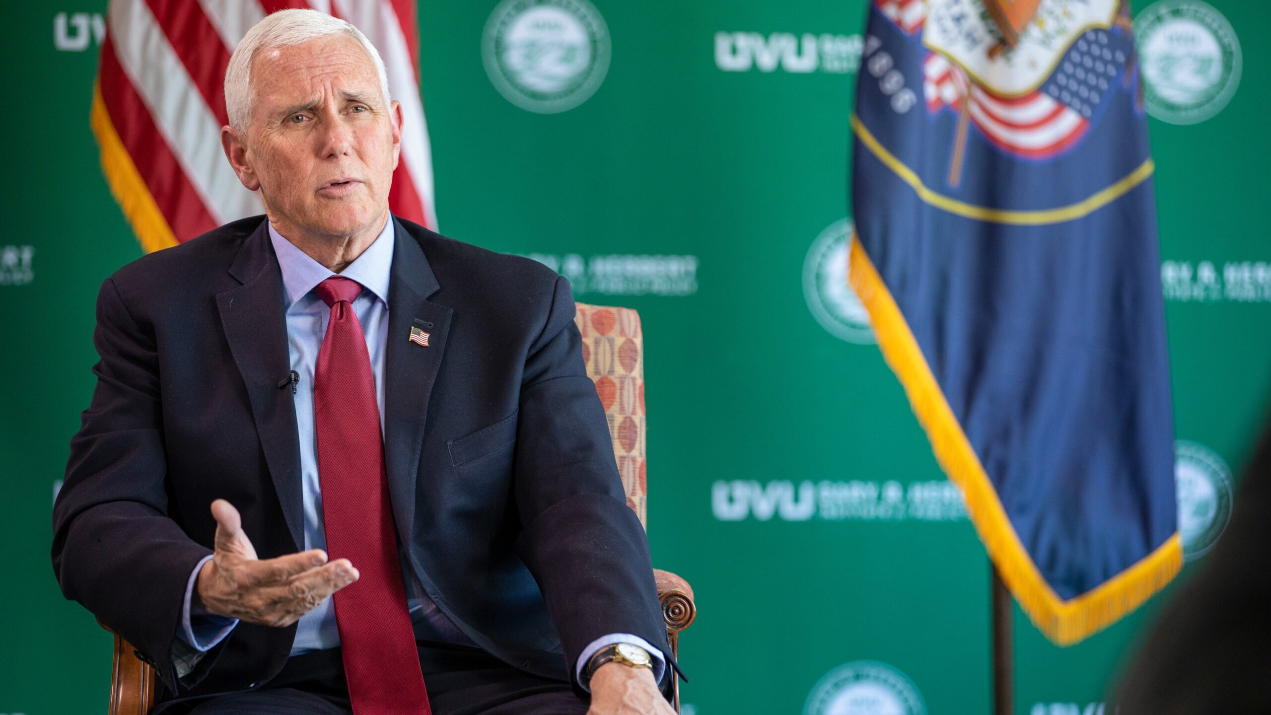Former Vice President Mike Pence met with a group of political and business leaders Friday in Salt ...