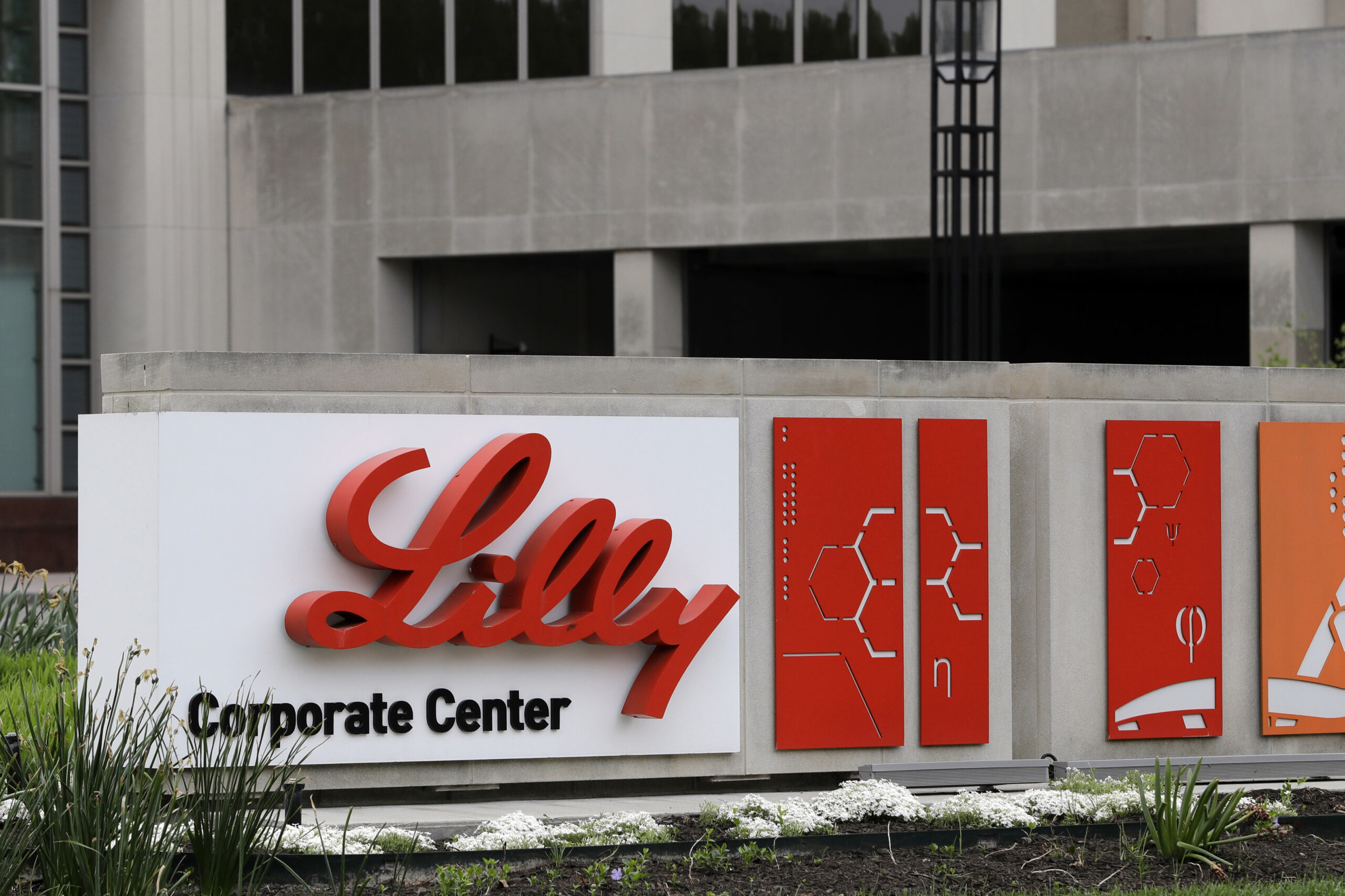 The Eli Lilly & Co. corporate headquarters are seen in Indianapolis on April 26, 2017....