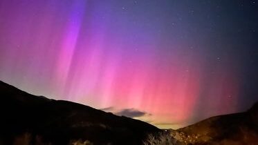 Northern lights seen in Emigration Canyon on April 24, 2023. (Bryony Richards)...