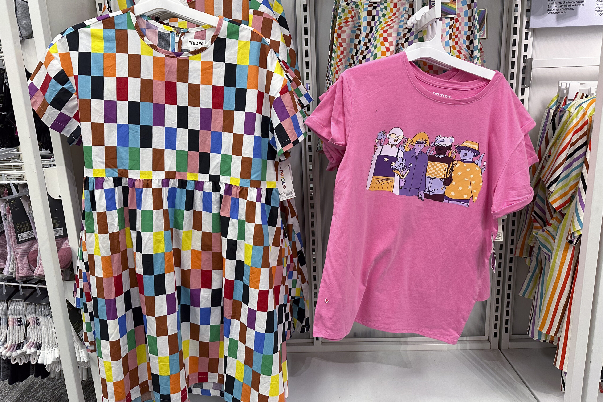 Pride month merchandise is displayed at a Target store Wednesday, May 24, 2023, in Nashville, Tenn....
